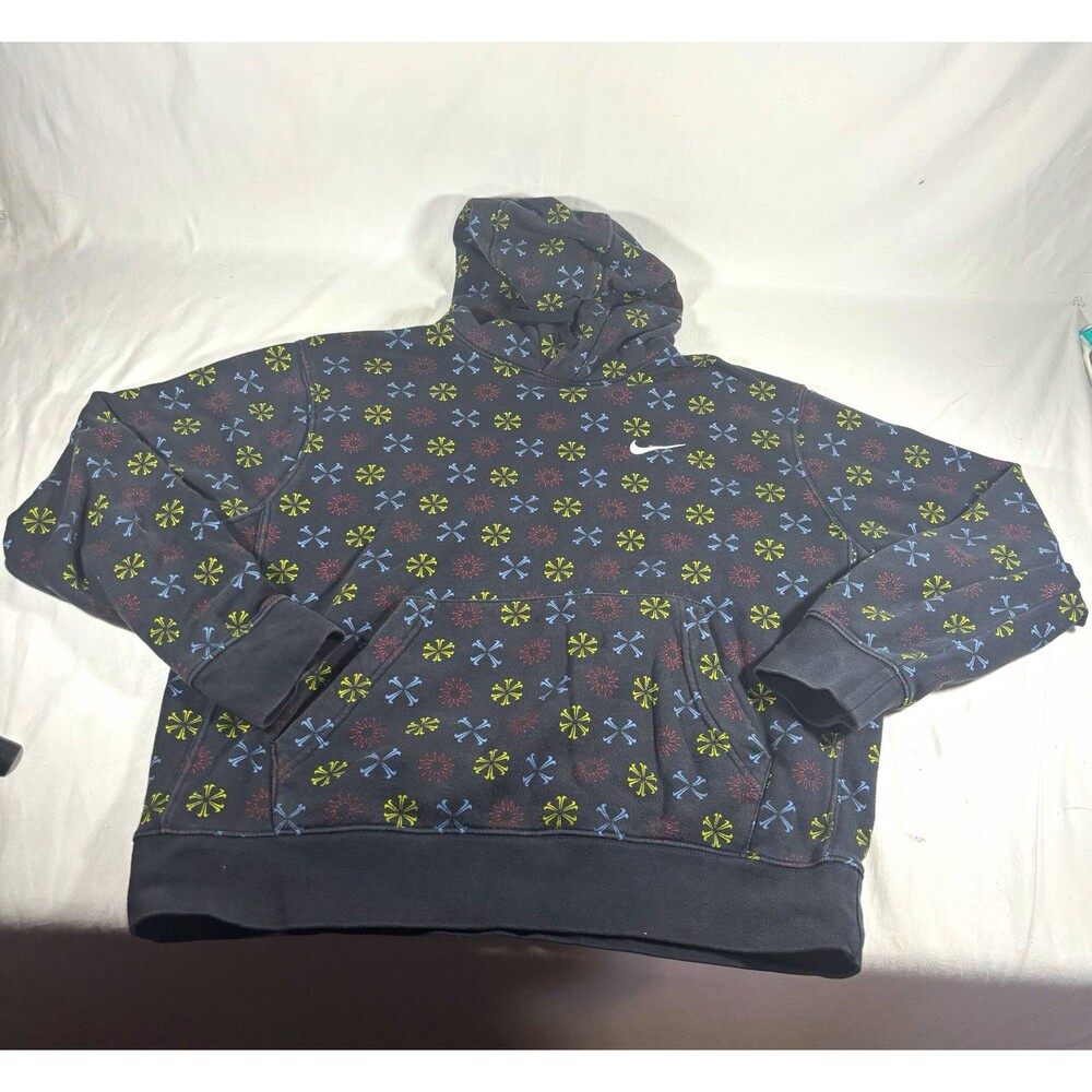 Nike Men's Black Graphic Print Pullover Hoodie w/ Pockets Size M Regular